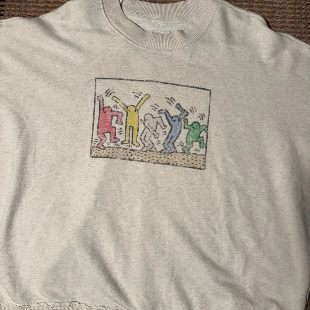 Aerie Kieth Haring Sweatshirt XS Beige - Picture 3 of 7